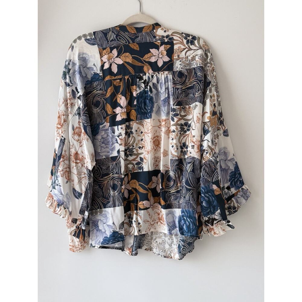 Johnny Was Leo Button-Down Top Patchwork Floral P… - image 7